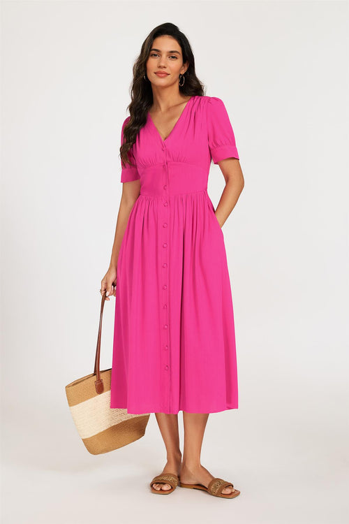strapless open back dress Riadh Detailed Occasion Midi Dress Pwr Pink – Canella Lane