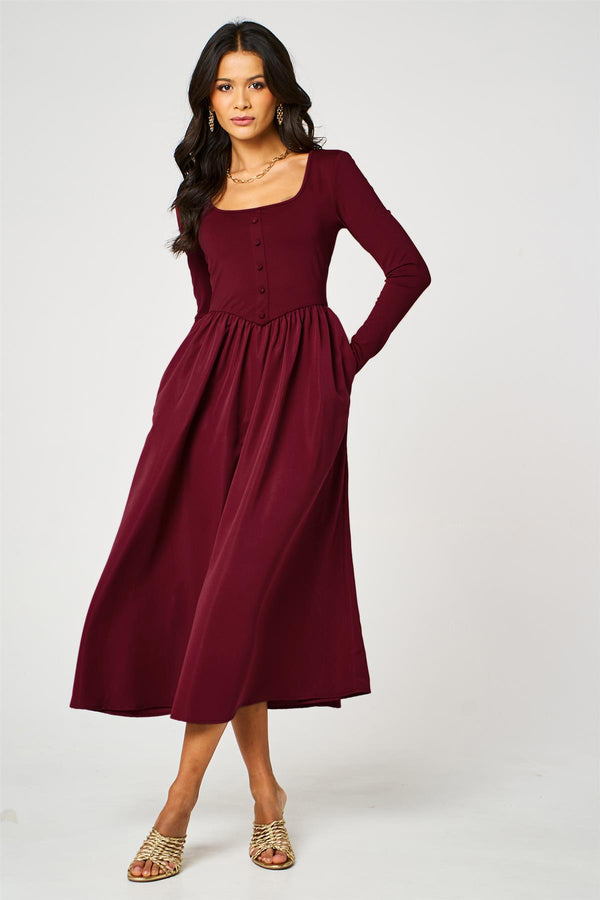 burgundy dresses uk Celena Maxi Dress Burgundy Burnout