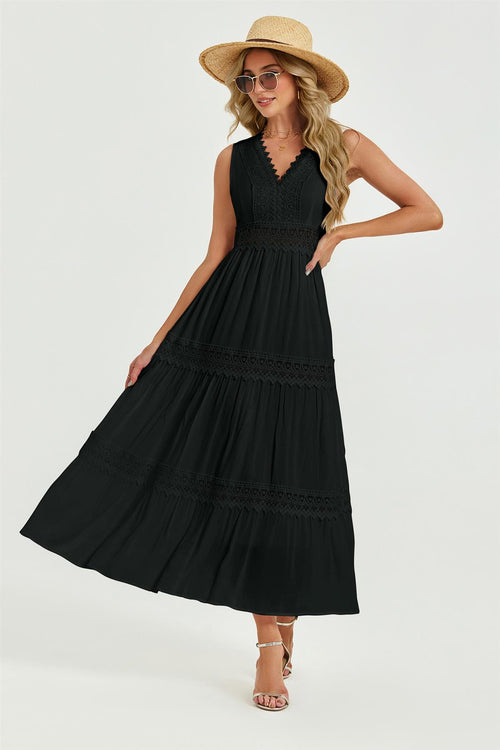 knee length dresses for ladies The Amari Maxi Dress in Black main image 1