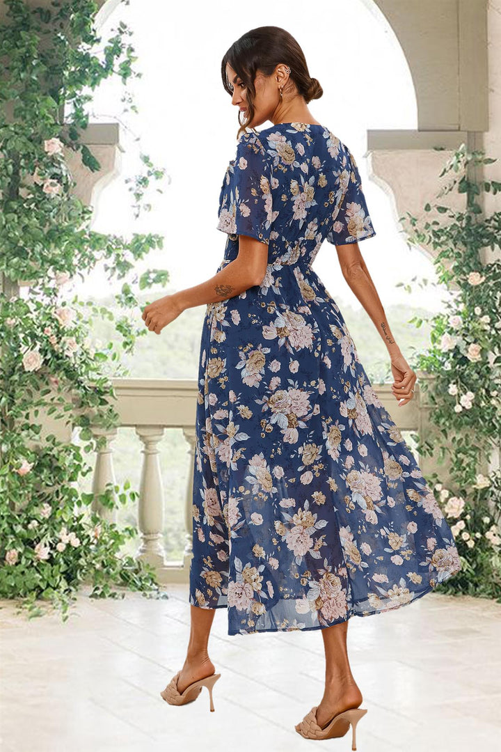 blue angel print dress Blue Coast Teen Printed Angel Sleeve Dress