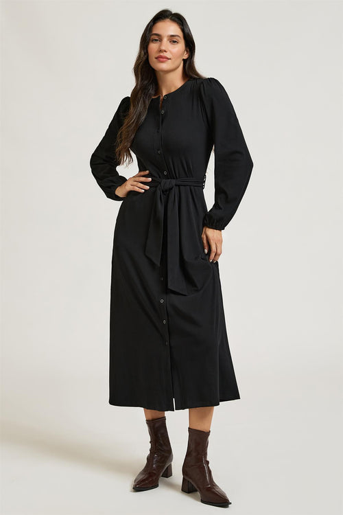 Jersey Dresses Black Long Sleeve Shirt Dress Dresses – Tagged 