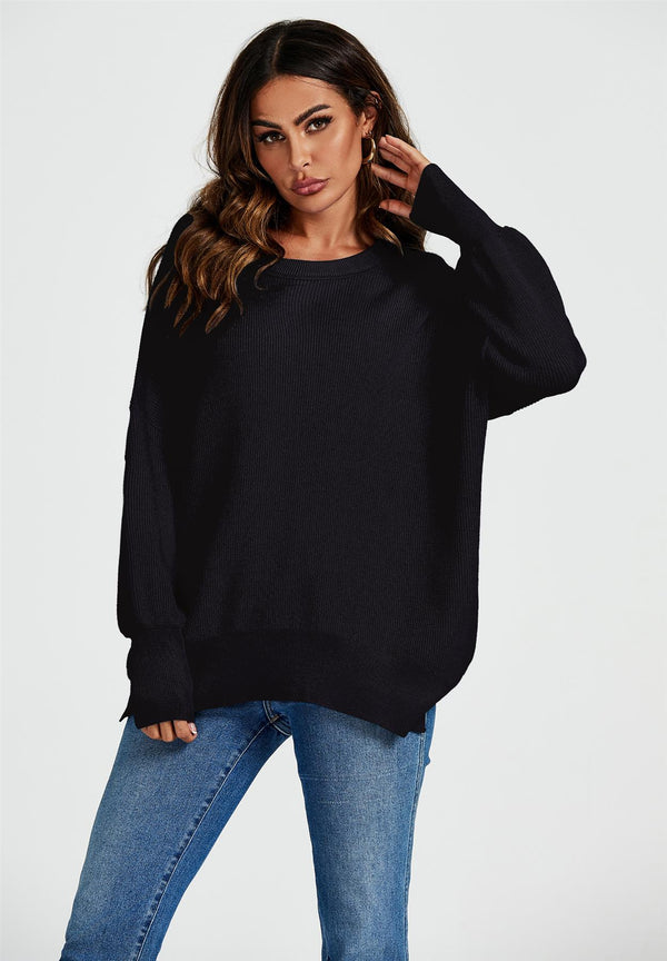 Oversized Jumper Top In Black