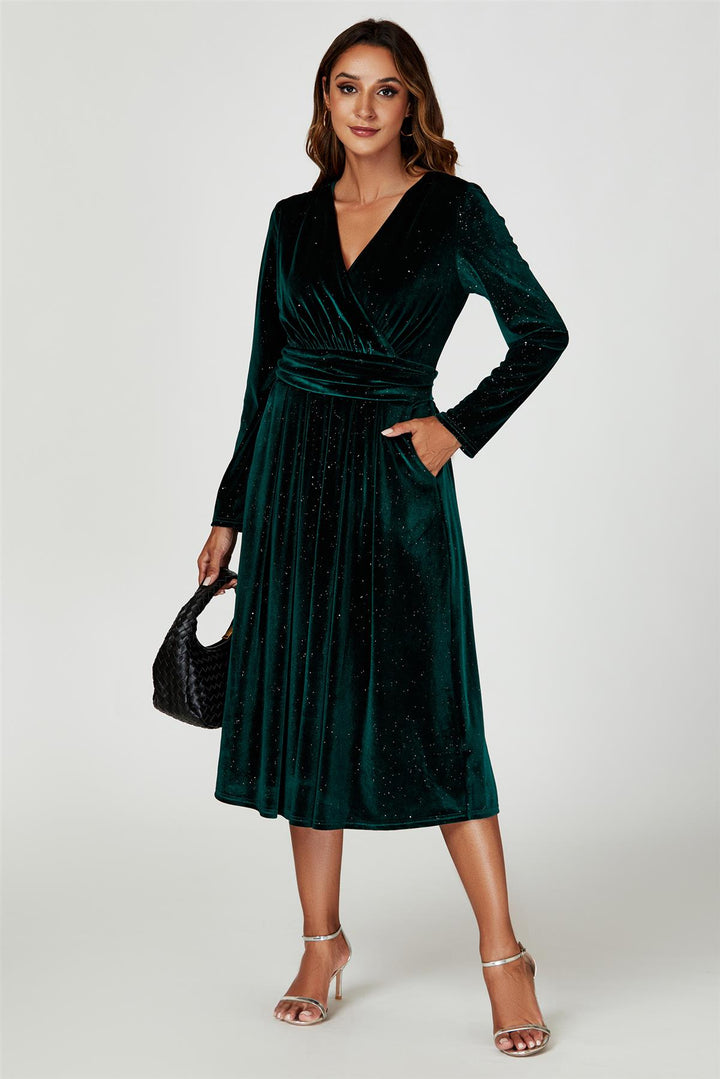Velvet Midi Calvin Klein Velvet Green Dress Silver Sparkly Velvet Wrap Top Midi Dress In Green FS Collection (London) Velvet Midi Calvin Klein Velvet Green Dress Silver Sparkly Velvet Wrap Top Midi Dress In Green FS Collection (London)