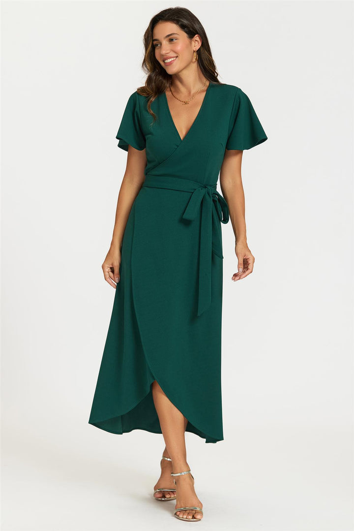 Wrap Maxi Dress In Green FS Collection (London) Wrap Maxi Dress In Green FS Collection (London)