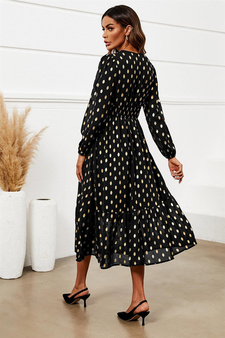 self portrait black and gold chiffon maxi dress Self Portrait Chiffon Maxi Dress Black and Gold Size AU 6