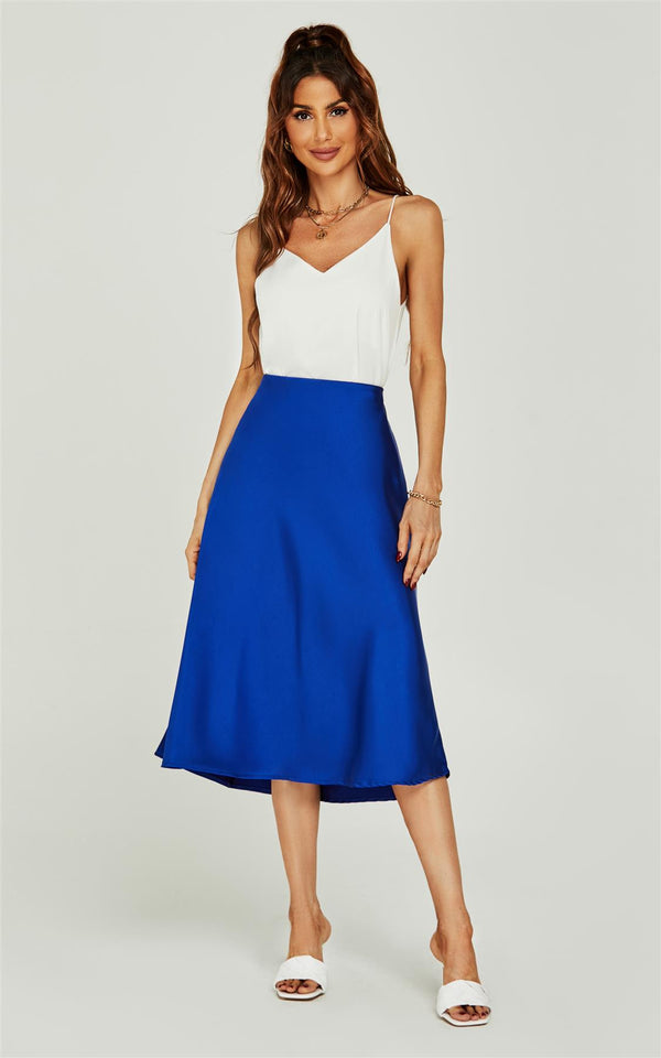 Midi Skirt In Royal Blue